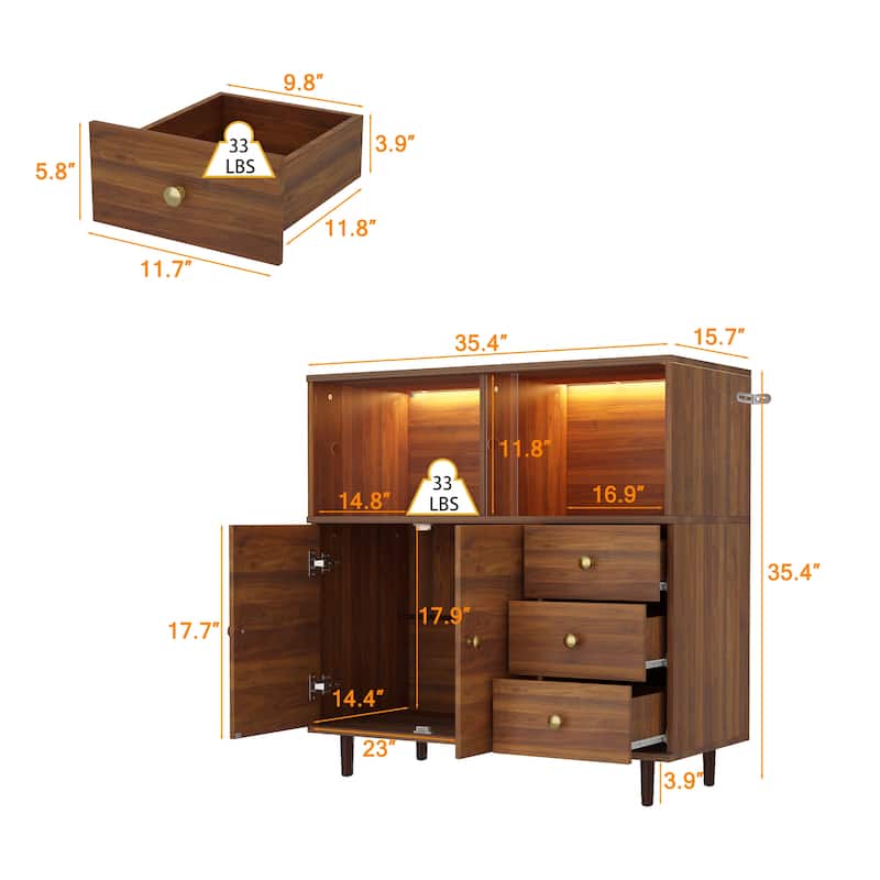 Multi-Functional Hamster Habitat Cabinet with Sliding Acrylic Doors and Display Storage