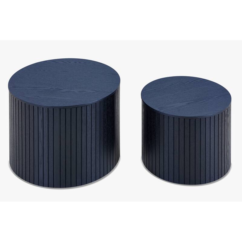 Modern Nesting Table Set Round Coffee Table with Waterproof and Wear-Resistant, for Living Room Seating Area