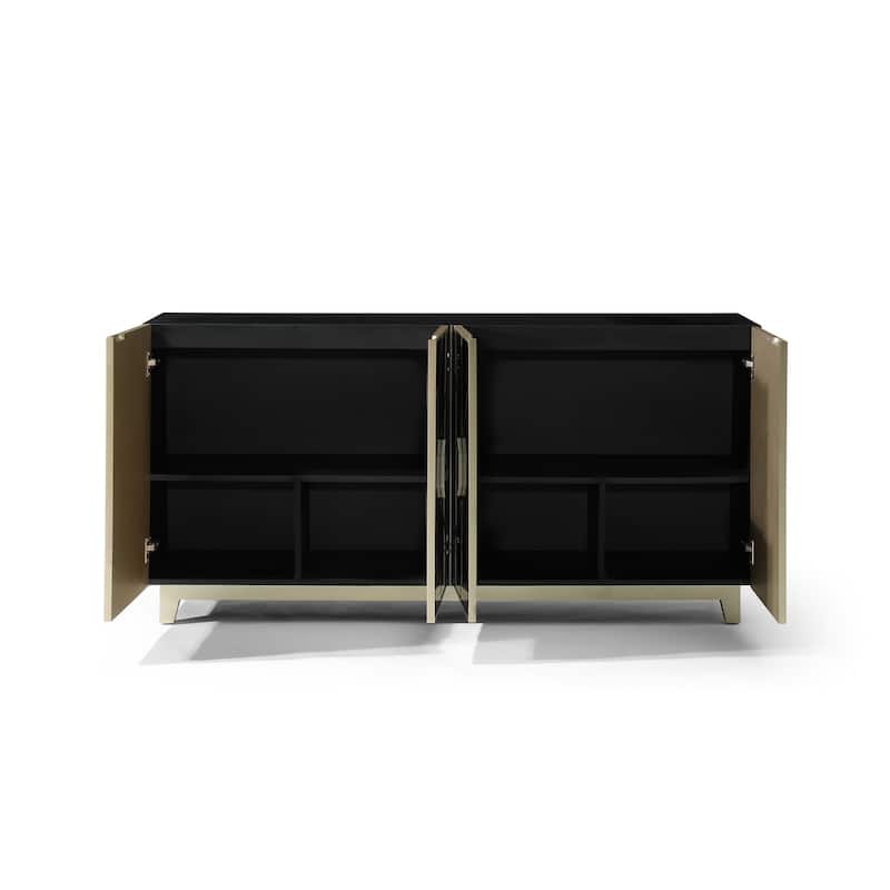 Decor Black and Gold 31 in. H Storage Cabinet