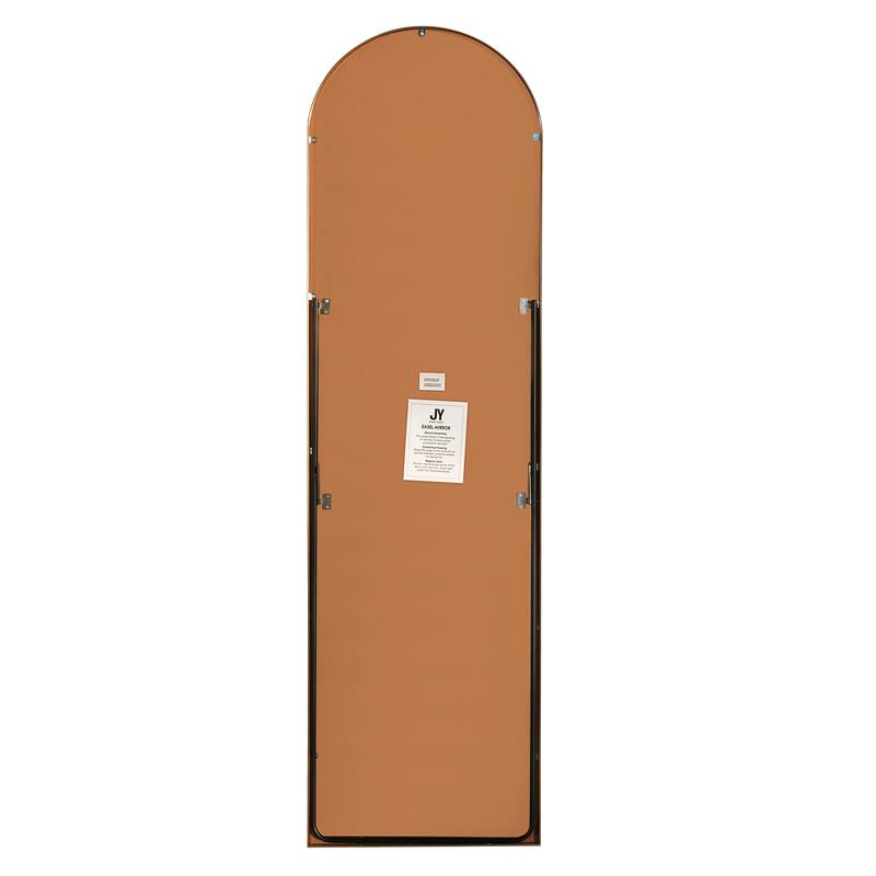 16 in. W x 59 in. H Large Arched Metal Framed Floor Full-Length Mirror - 59 H x 16 W x 1.08 D