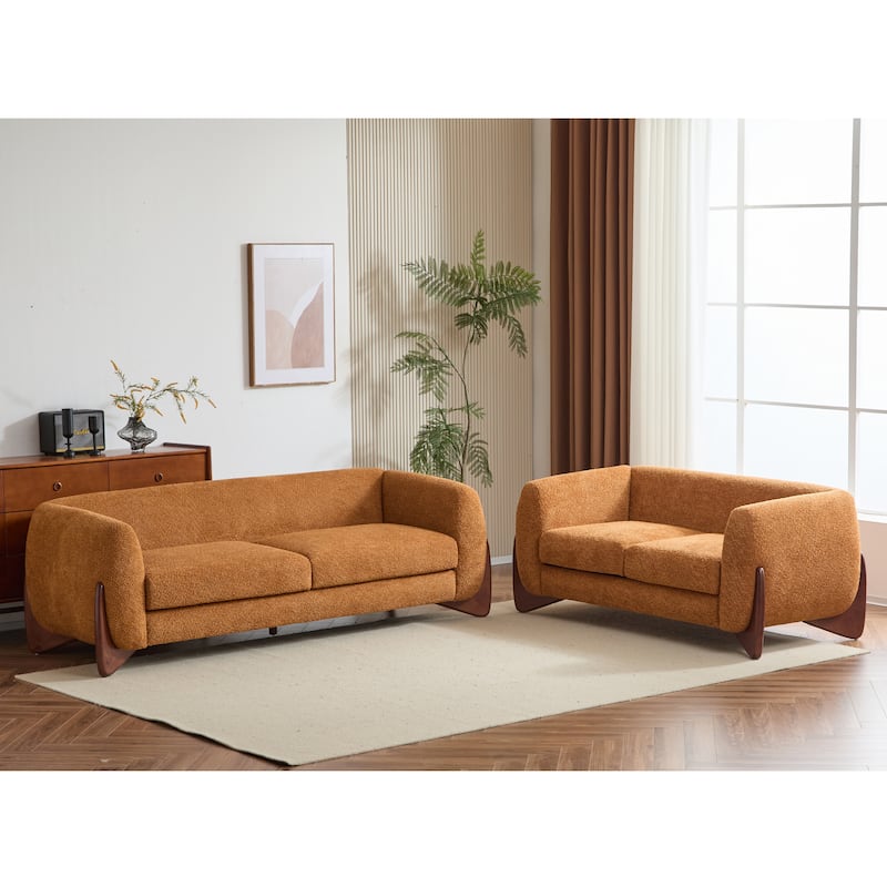 Arion Upholstered Boucle 2-Piece Living Room Sofa Set by Christopher Knight Home