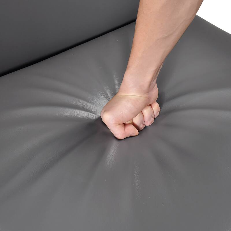 Hayes 28.5" Leather Accent Chair - Black Finish Solid Wood Legs