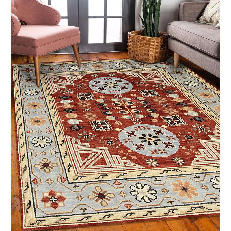 Rust Traditional Floral Weave Area Rug - Elegant and Classic Design - 8' x 10'