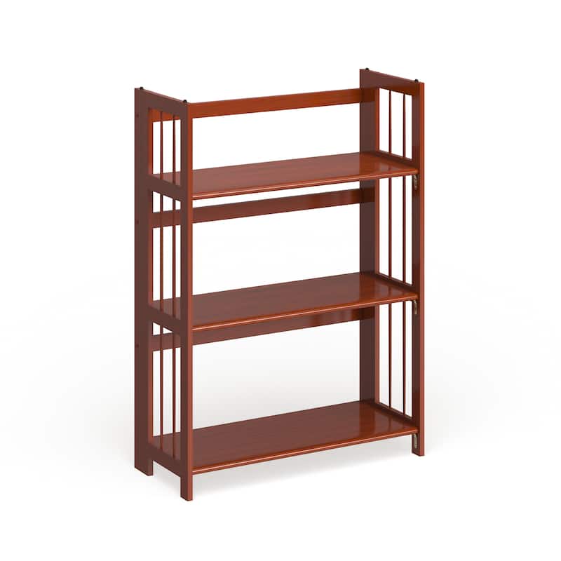 Porch & Den Edgemont Folding Stackable 27.5-inch Bookcase - Walnut