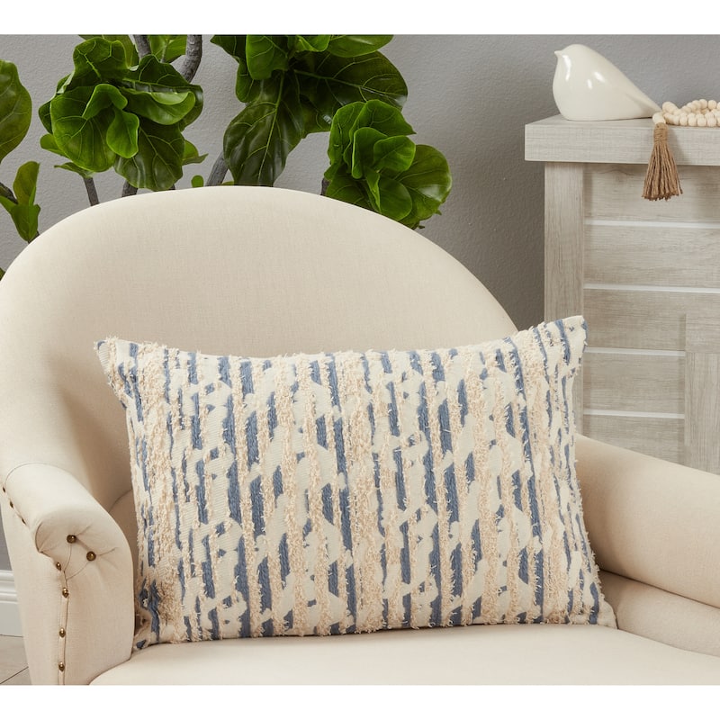Throw Pillow With Textured and Printed Design