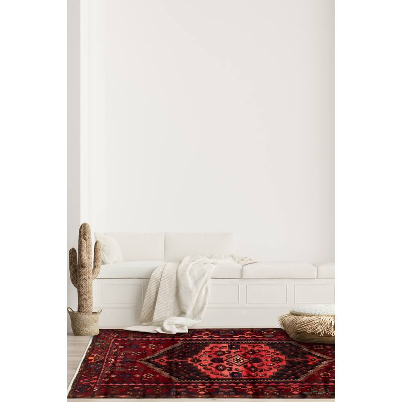 ECARPETGALLERY Hand-knotted Andelz Red Wool Rug - 4'2 x 6'6