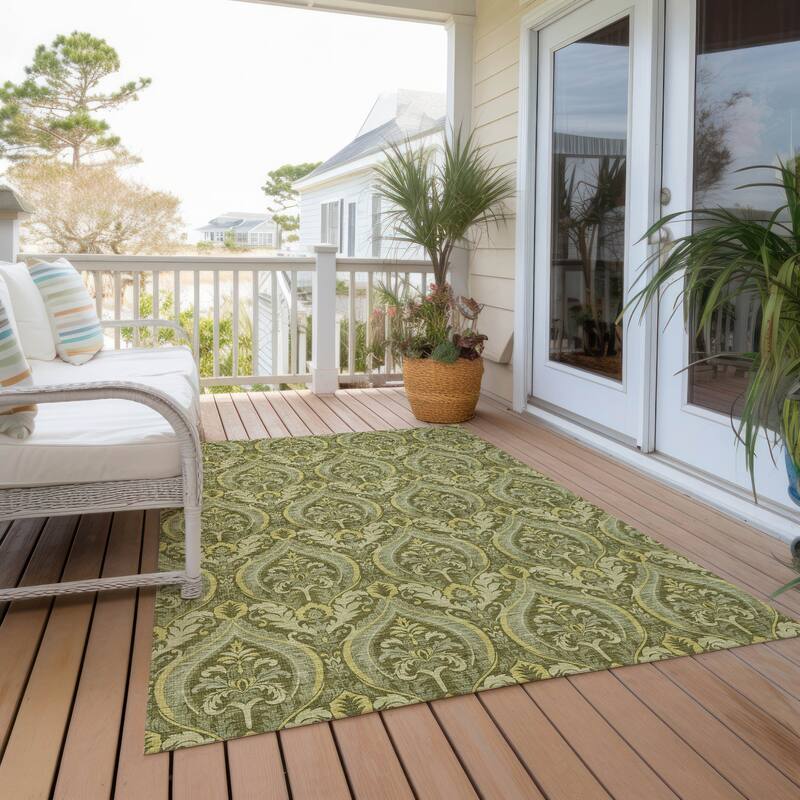 Jax Lush Floral Weather Resistant Blended Style Outdoor Rug
