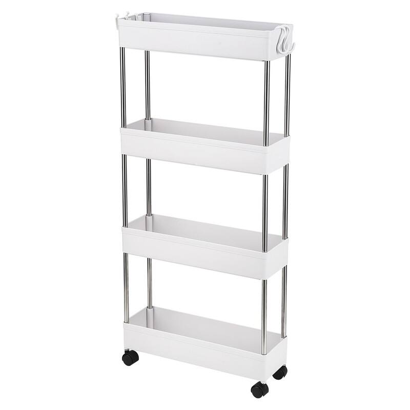 4-Layer Ultra-thin Mobile Multi-functional Slim Storage Cart Storage Cabinet