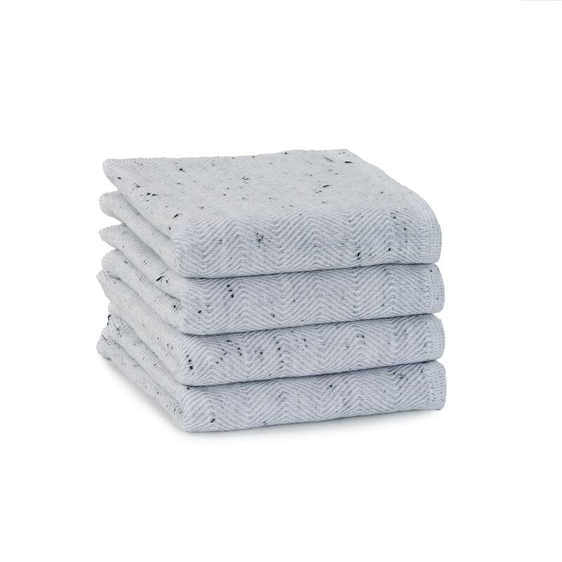 Fine Neppy Gauze Washcloth set of 4 - Light Grey