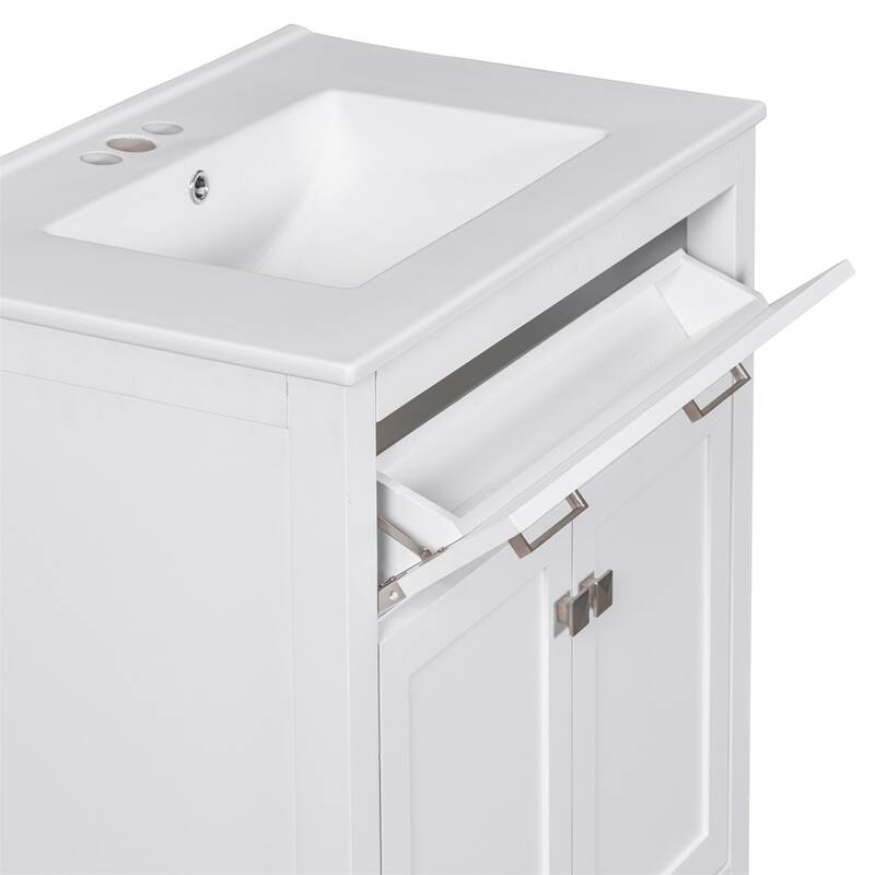 60" Bathroom Vanity Set with Double Vanities (Separate),Ceramic Sinks