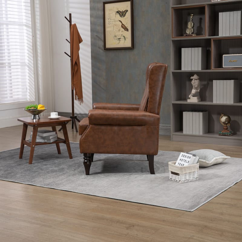 Wood Frame Armchair, Modern Accent Chair Lounge Chair for Living Room