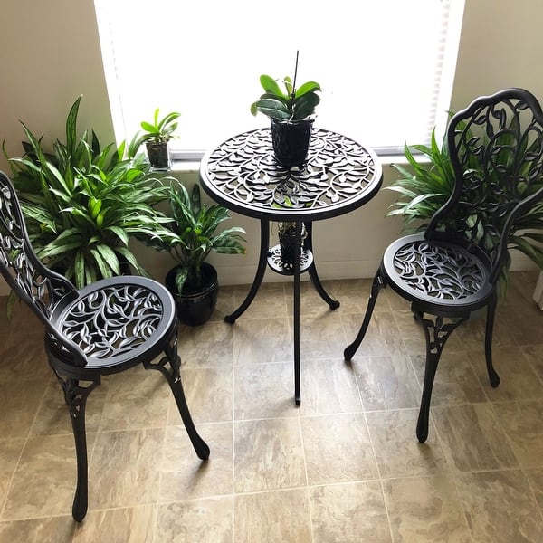 Shop Sunnydaze 3 Piece Outdoor Cast Aluminum Patio Furniture