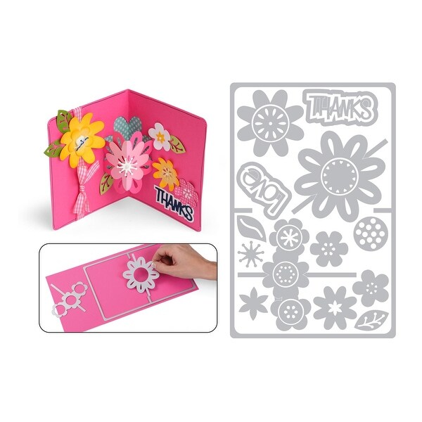 New 60 Sizzix Card Flower And Circle Drop-Ins