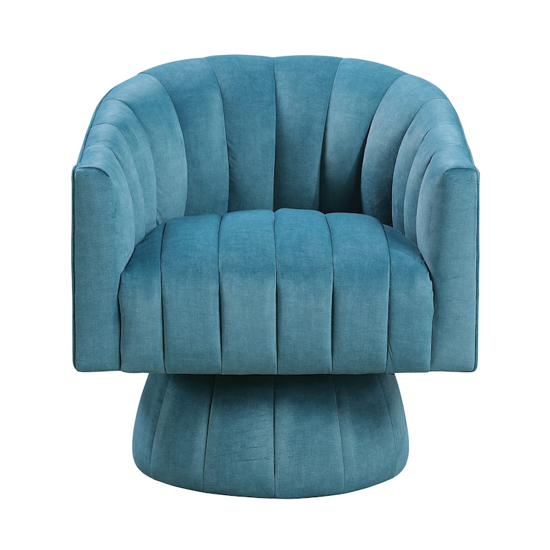 Briar 27.5" Velvet Swivel Chair - 360-Degree Metal Swivel Base