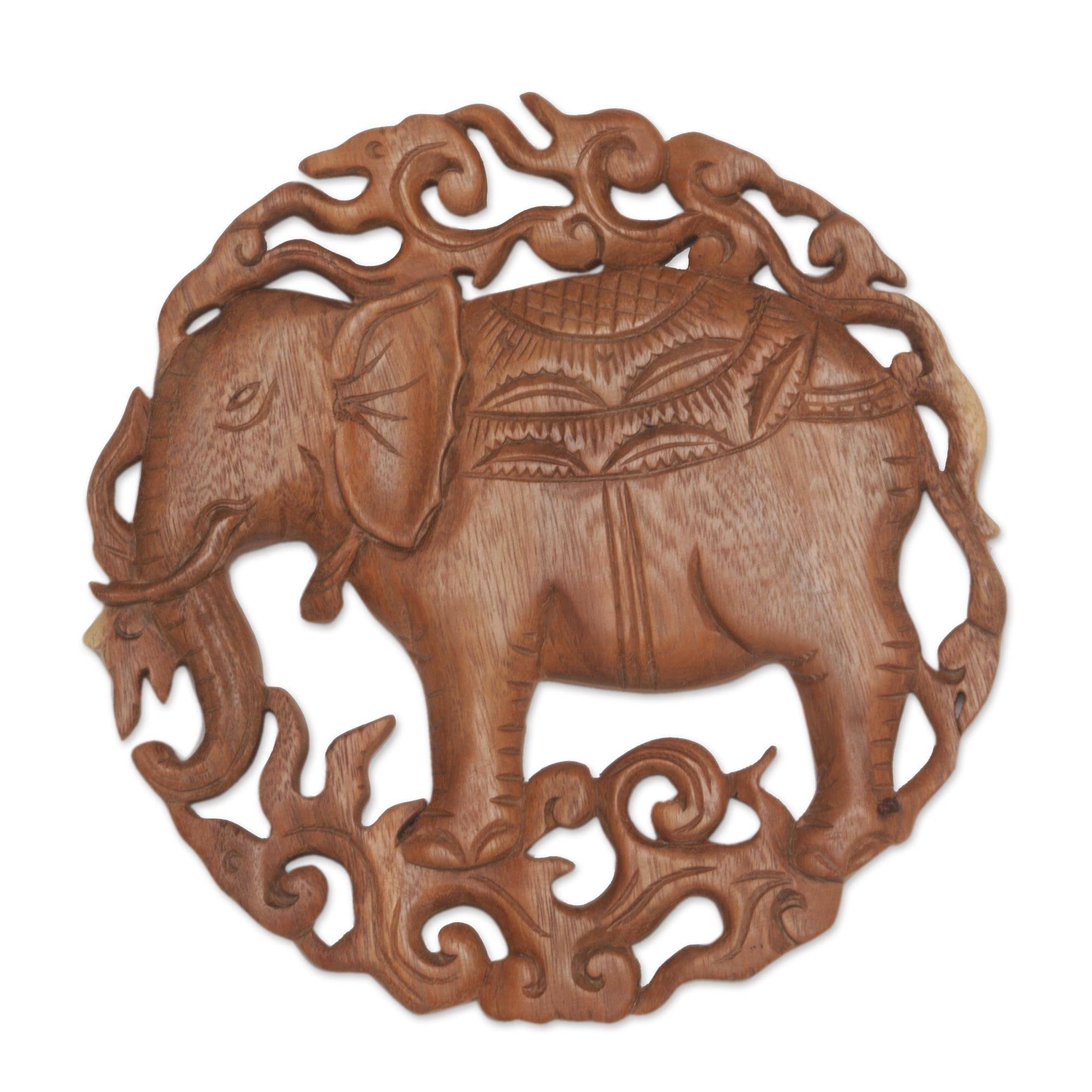 Wood relief panel, 'Palace Elephant'
