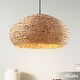 preview thumbnail 1 of 3, Hunter Cambria Boho Seagrass Pendant - Kitchen, Bedroom, Living Room, Dining Room, Entry - Transitional, Coastal Mushroom - 24" w x 12" h