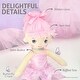 preview thumbnail 3 of 4, Ballerina Dancer Doll - Soft, Cuddly Cloth Doll/Stuffed Toy With Pink Yarn Hair And Pink Ballet Costume