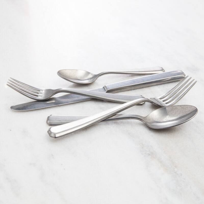Fortessa Valen Antiqued 18/10 Stainless Steel, 20 Piece Flatware Set (Service for 4), Antiqued Silver - 20 Piece Set