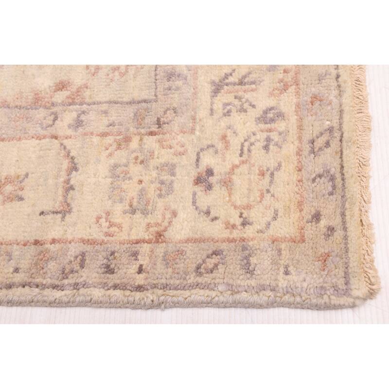 ECARPETGALLERY Hand-knotted Finest Oushak Light Grey Wool Rug - 3'9 x 5'11