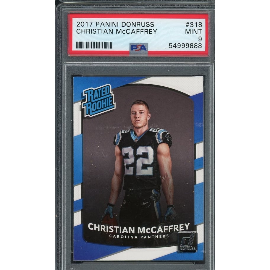Christian McCaffrey 2017 Panini Donruss Football Rookie Card #318 Graded PSA 9 - 8'6" x 11'6"