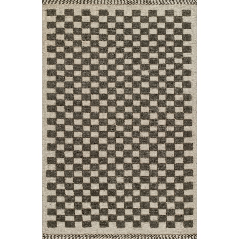 Momeni Willow Hand Woven Wool Checker Area Rug - 10' x 14' - Charcoal - Rectangle