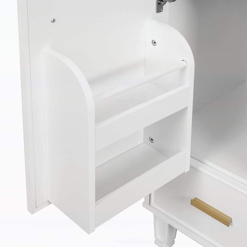 Bathroom Vanity Cabinet with Sink,with Door Shelf,Deep Drawer,2-Tier Pull-Out Basket
