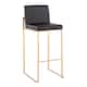 Option Black Faux Leather & Gold
