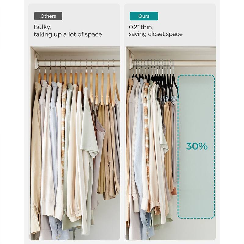 Modern Plastic Non-Slip Velvet Clothes Hangers with 2 Adjustable Clips Suitable for Trousers and Skirts