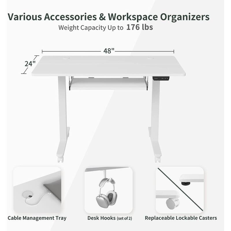 FEZIBO/Home Office Furniture/Wood/Desk With Keyboard Tray/Desks