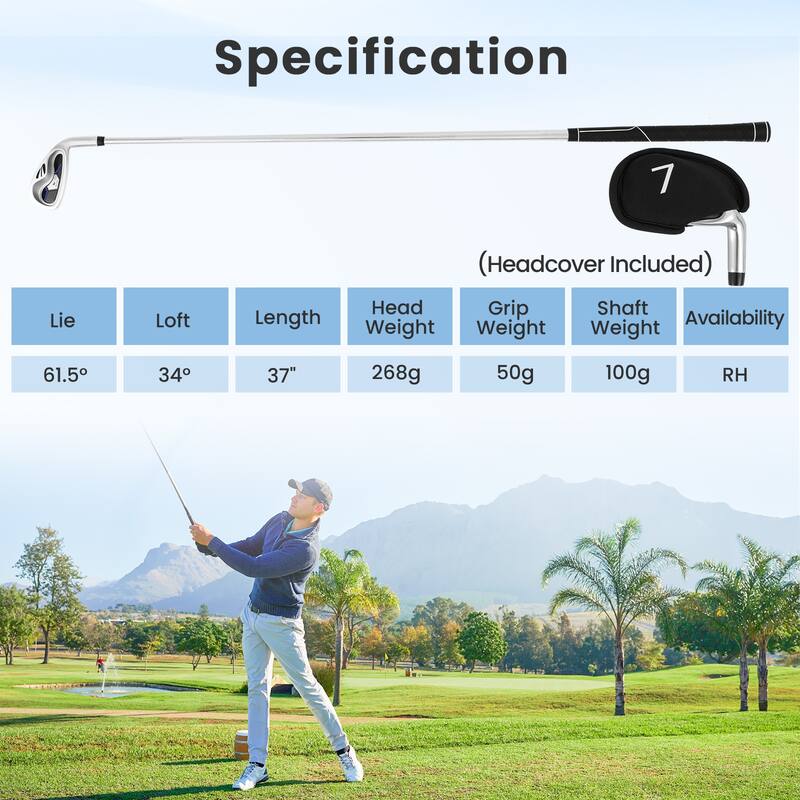 Gymax Iron Single Golf Club for Men w/ Steel Shaft for Right Handed