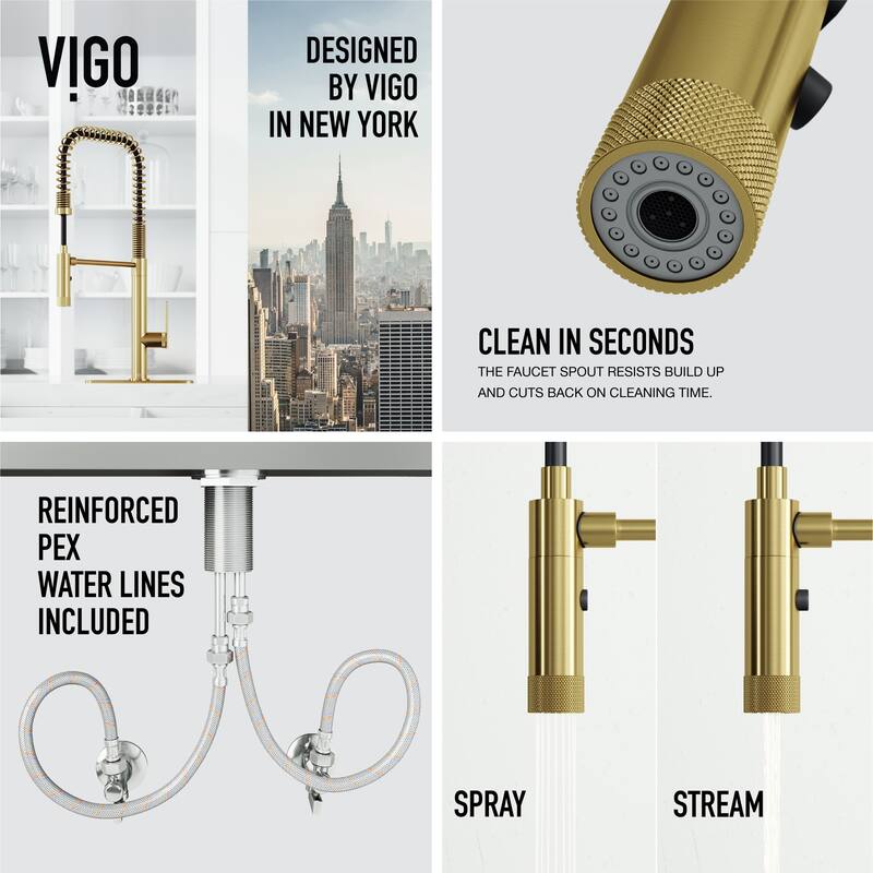 VIGO Sterling 23" H Single Handle Pull-Down Sprayer Kitchen Faucet