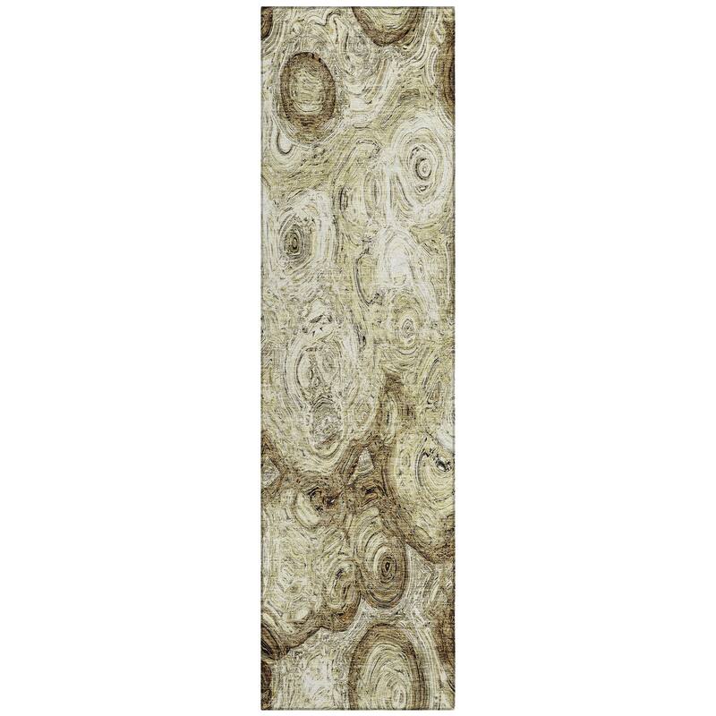 Machine Washable Indoor/ Outdoor Chantille Abstract Waves Rug
