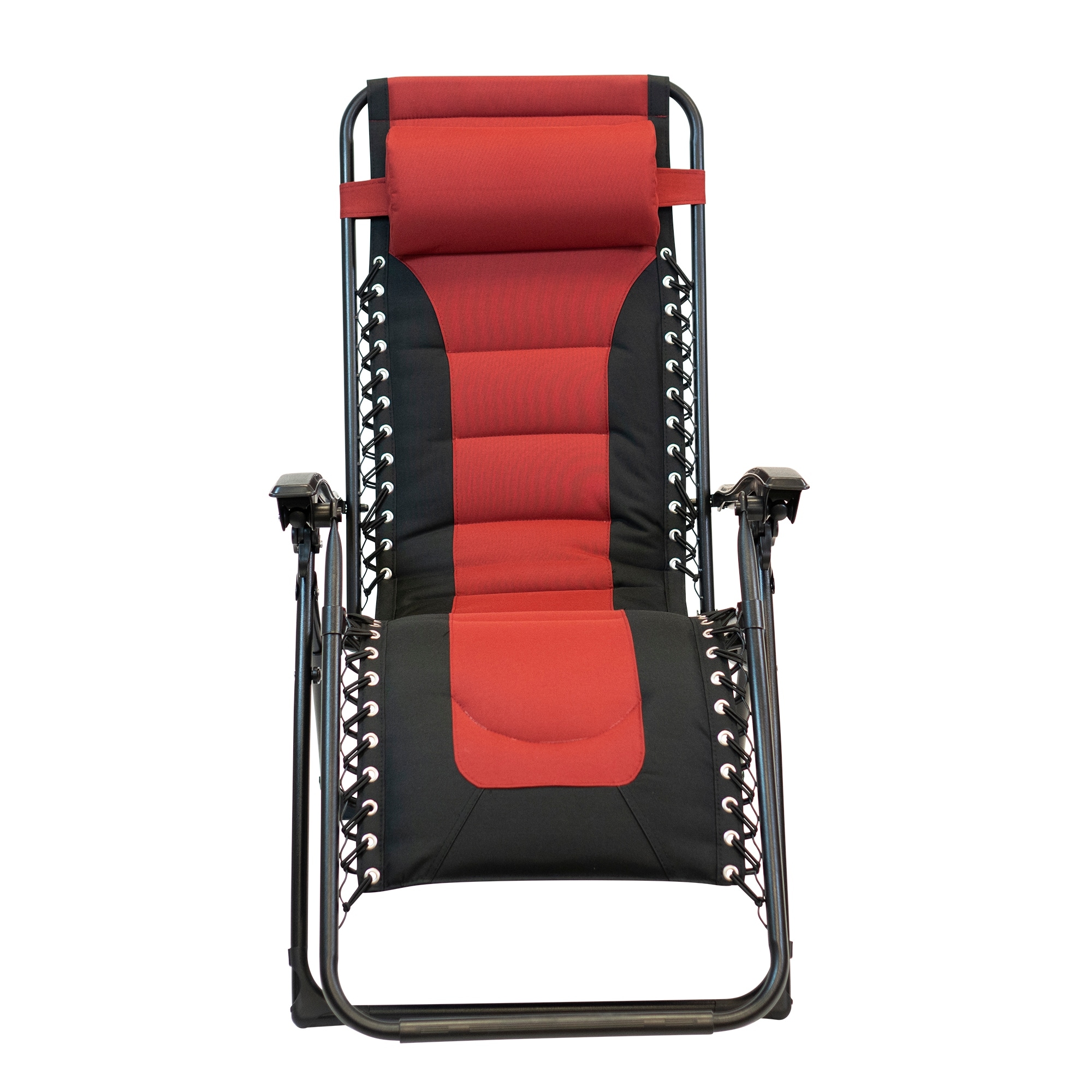 Sun Ray 2pc Padded Zero Gravity Chair Set Red Black Bed Bath