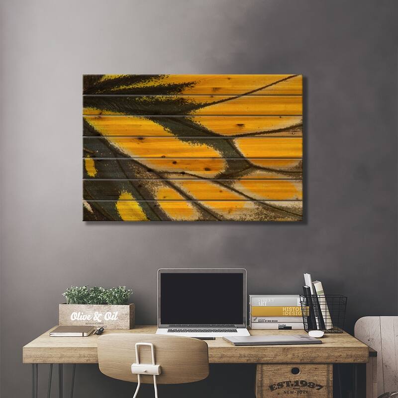 Butterfly Wing Macro-Photography XXII Print On Wood by Darrell Gulin - Multi-Color