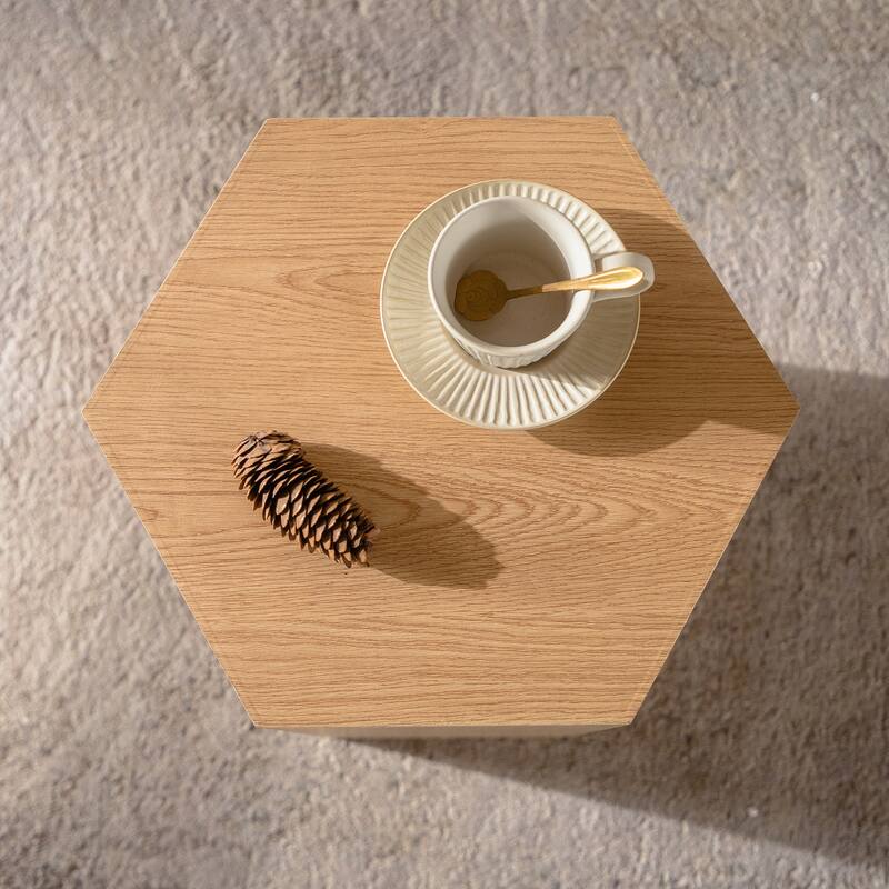 MDF Modern Nesting Imitation Wood Grain Coffee Table, Irregular Side Table, Set for Small Space Living Room Bedroom