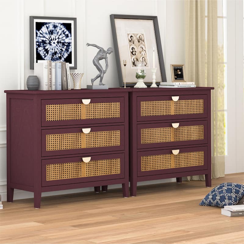 31'' Freestanding 3 Drawer Cabinet and Accent Storage Cabinet for living Room, Bedroom