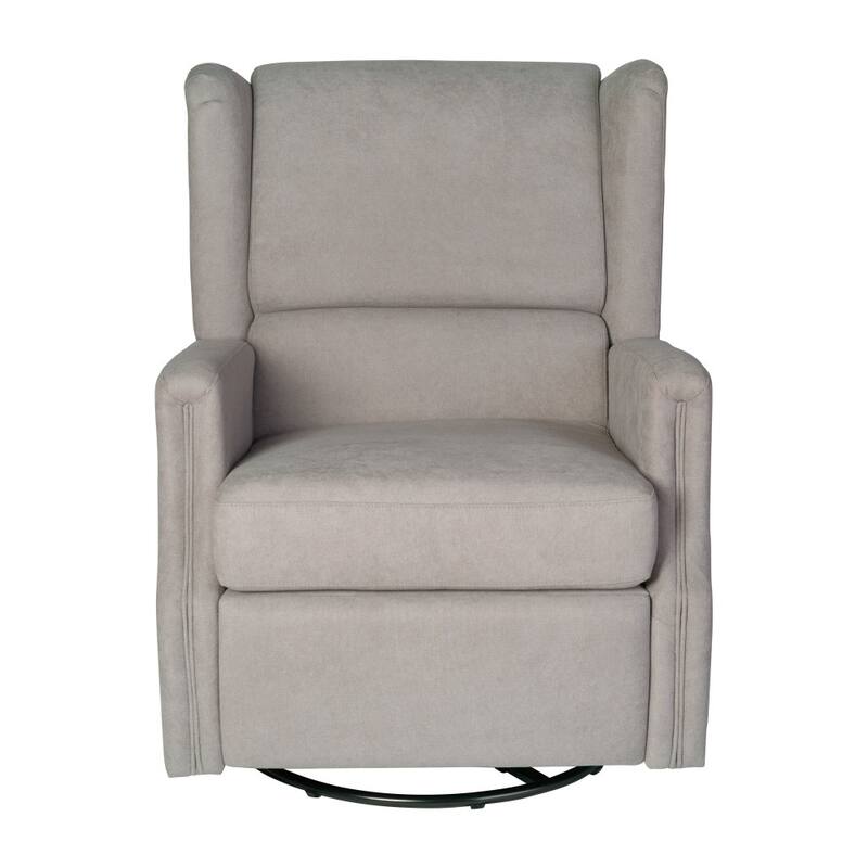 Wingback Upholstered Manual Recline Rocking Swivel Glider Chair