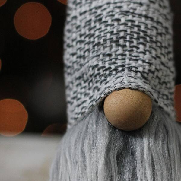 16 Winter S Beauty Grey Cone Gnome Wooden Button Nose Table Top Decoration Overstock 17034327