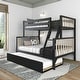 preview thumbnail 17 of 20, Scandinavian Twin Over Full Bunk Bed With Twin-Size Trundle Black/Blonde