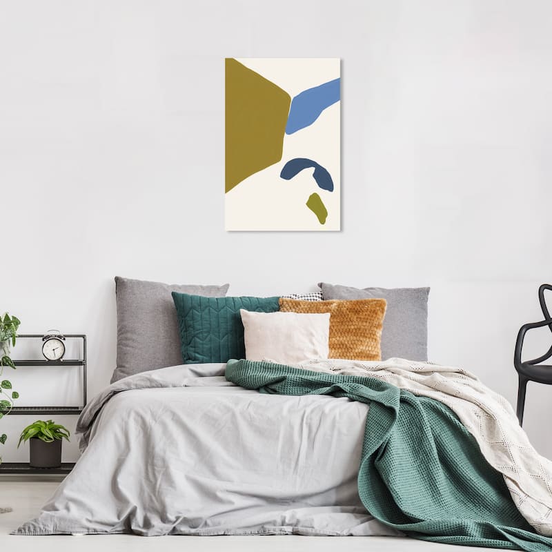 Wynwood Studio Canvas Abstract Abstract Sunglasses Blue and Army Green Modern & Contemporary Wall Art Canvas Print - 24 x 16
