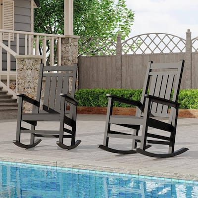 2PCS Patio High Back Porch Rocking Chair for Outside