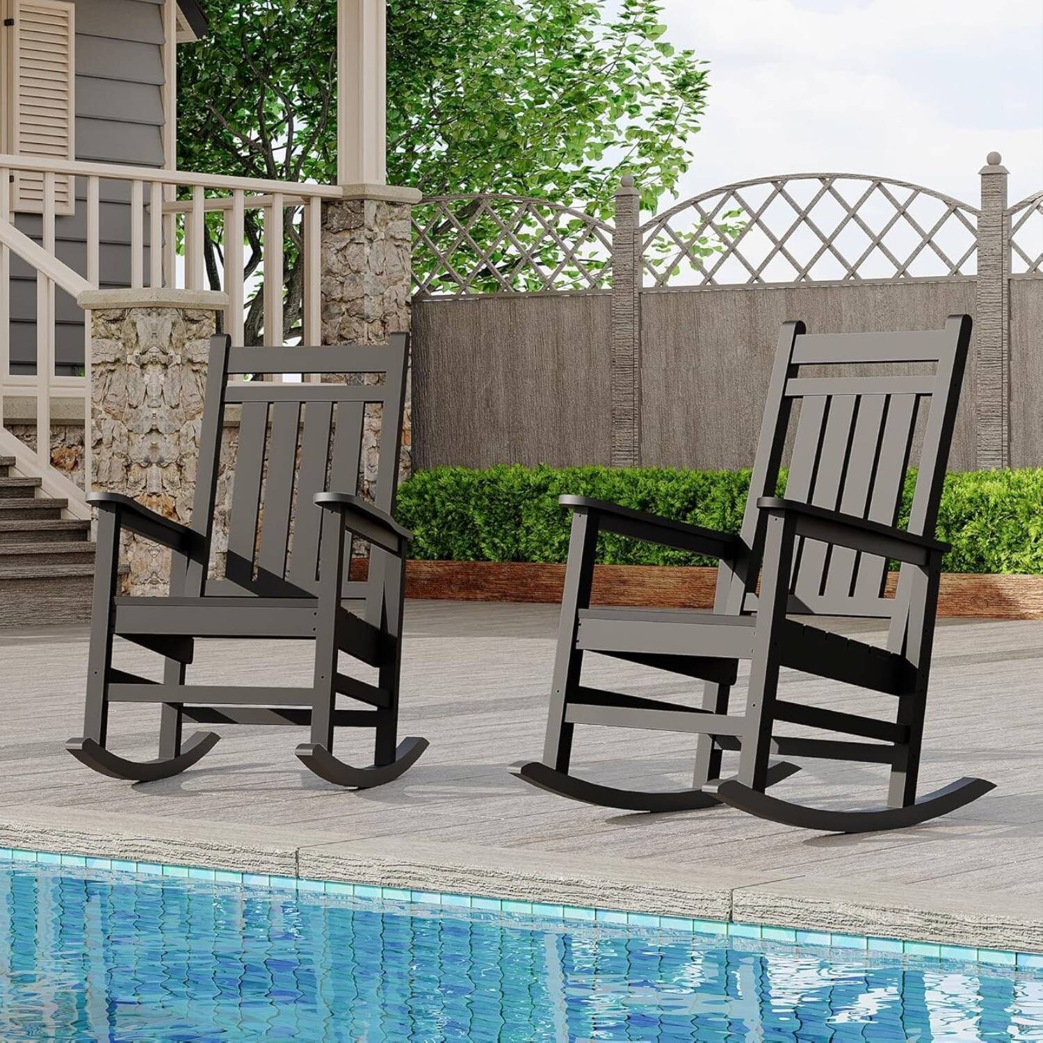Lawn Chairs Outdoor Chair OTSUN Oversized Patio Rocking Chair Set