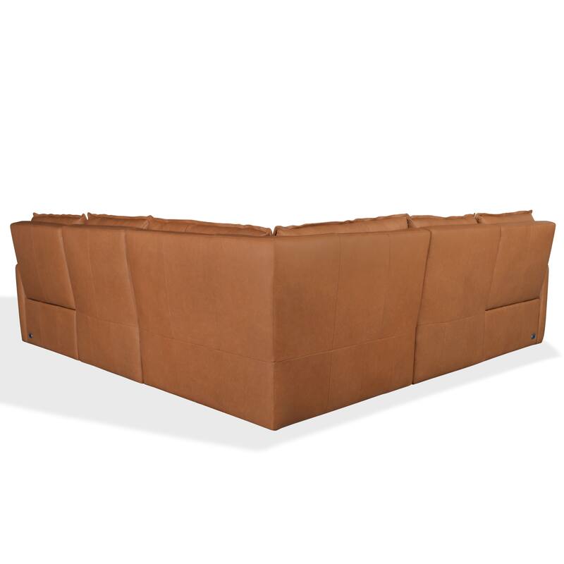 SAFAVIEH Couture Gretel Leather L-Shaped Sectional - 114"W x 114"D x 39"H