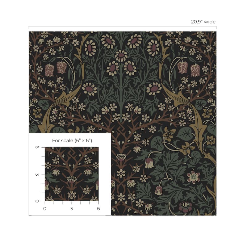 Seabrook Designs Victorian Floral Non-Woven Unpasted Wallpaper