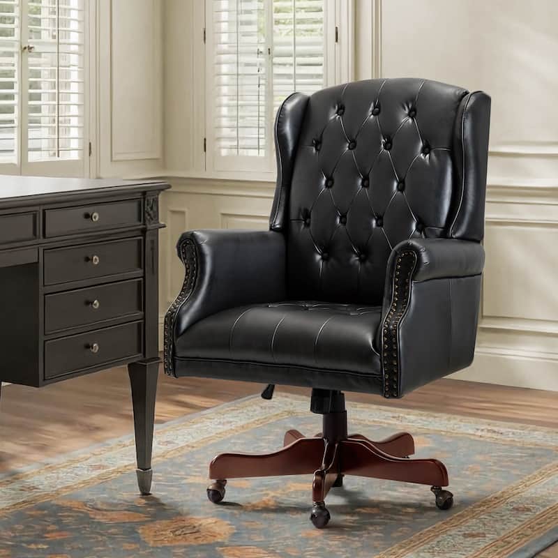 Maximiliano Modern Swivel Executive Chair with Tufted Back by HULALA HOME