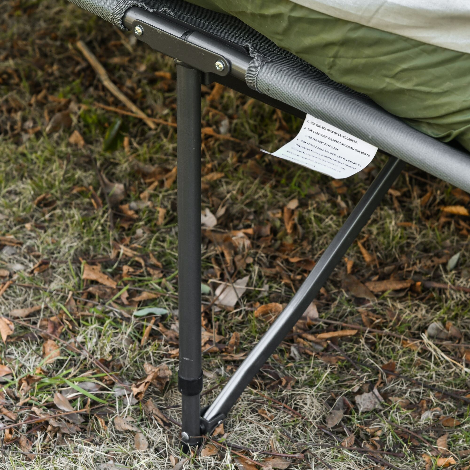 Outsunny 2 Person Collapsible Portable Camping Cot Bed Set with