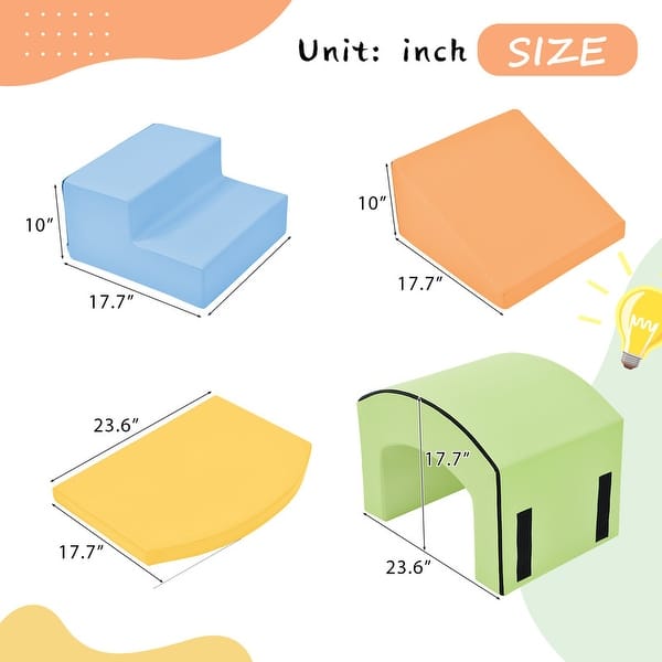 dimension image slide 0 of 2, Soft Foam Game Machine for Children, with Sliding Stairs & Ramps for Single Channel Foam Climber for Children's Safety Soft Area
