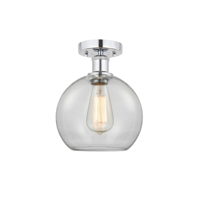 Innovations Lighting Edison Athens - 1 Light 8" Semi-Flush Mount - Clear/Polished Chrome