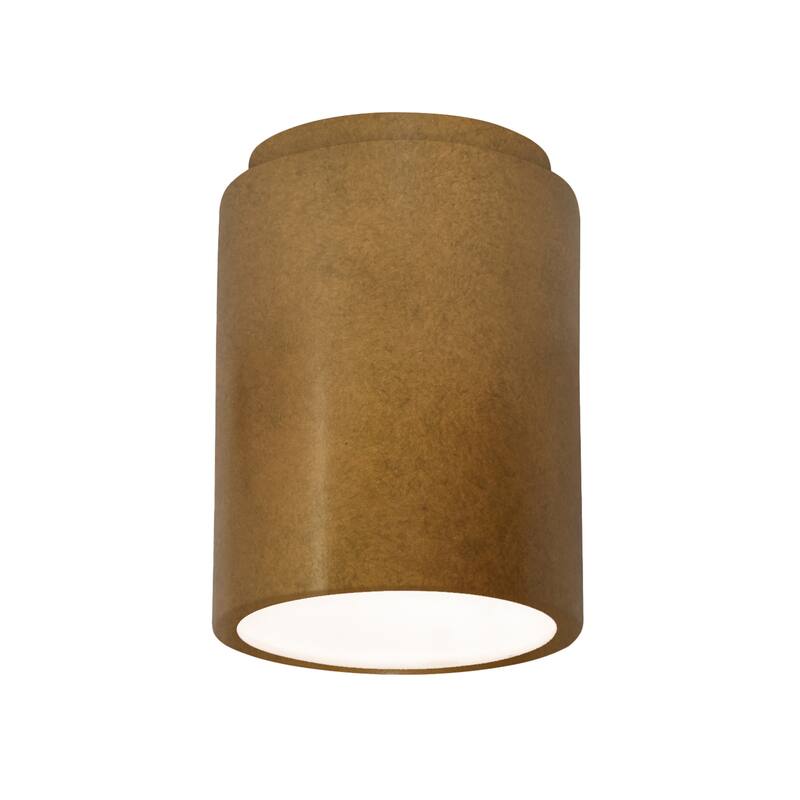 Justice Design Radiance - Cylinder Flush-Mount (Outdoor) - Replaceable Bulb - Antique Gold