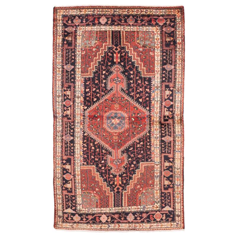 ECARPETGALLERY Hand-knotted Anadol Dark Navy Wool Rug - 3'11 x 6'9